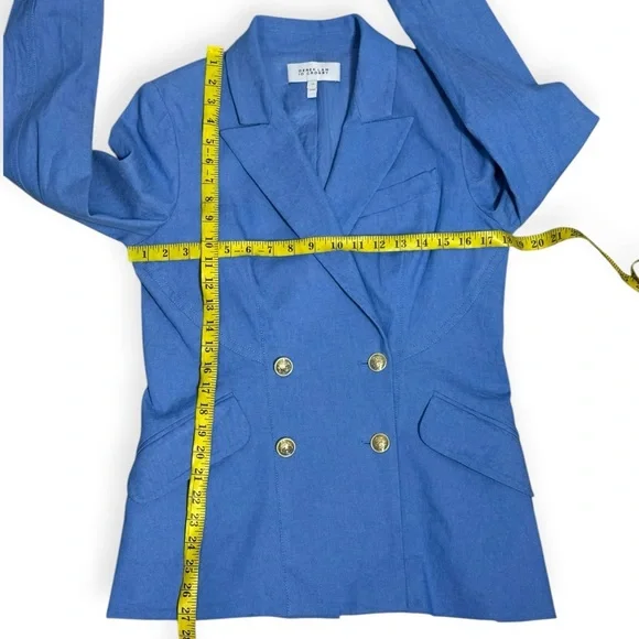 DEREK LAM 10 CROSBY
Rodeo Double-Breasted Stretch-Cotton Light Blue Denim Blazer - Picture 7 of 10